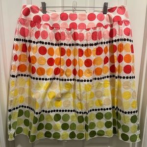 Skirt with fun spring colored, polka dots